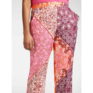 Elena Mirò - Pantalones estampados de viscosa - Naranja sol