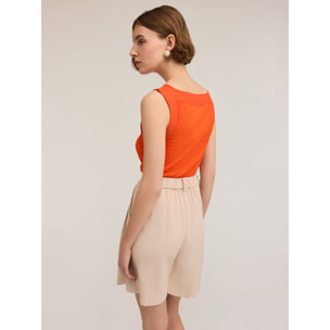 Motivi - Top con bordes de georgette - Naranja sol