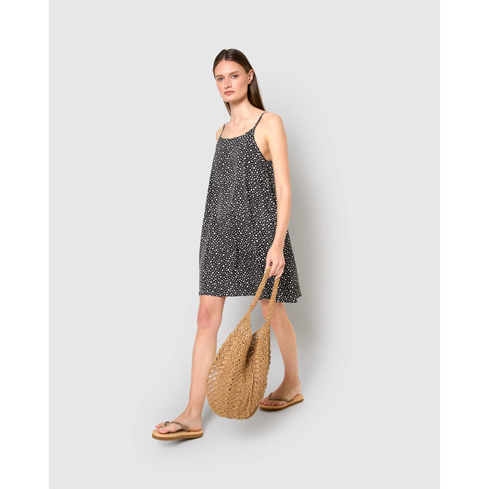Vestido corto satén hanami negro