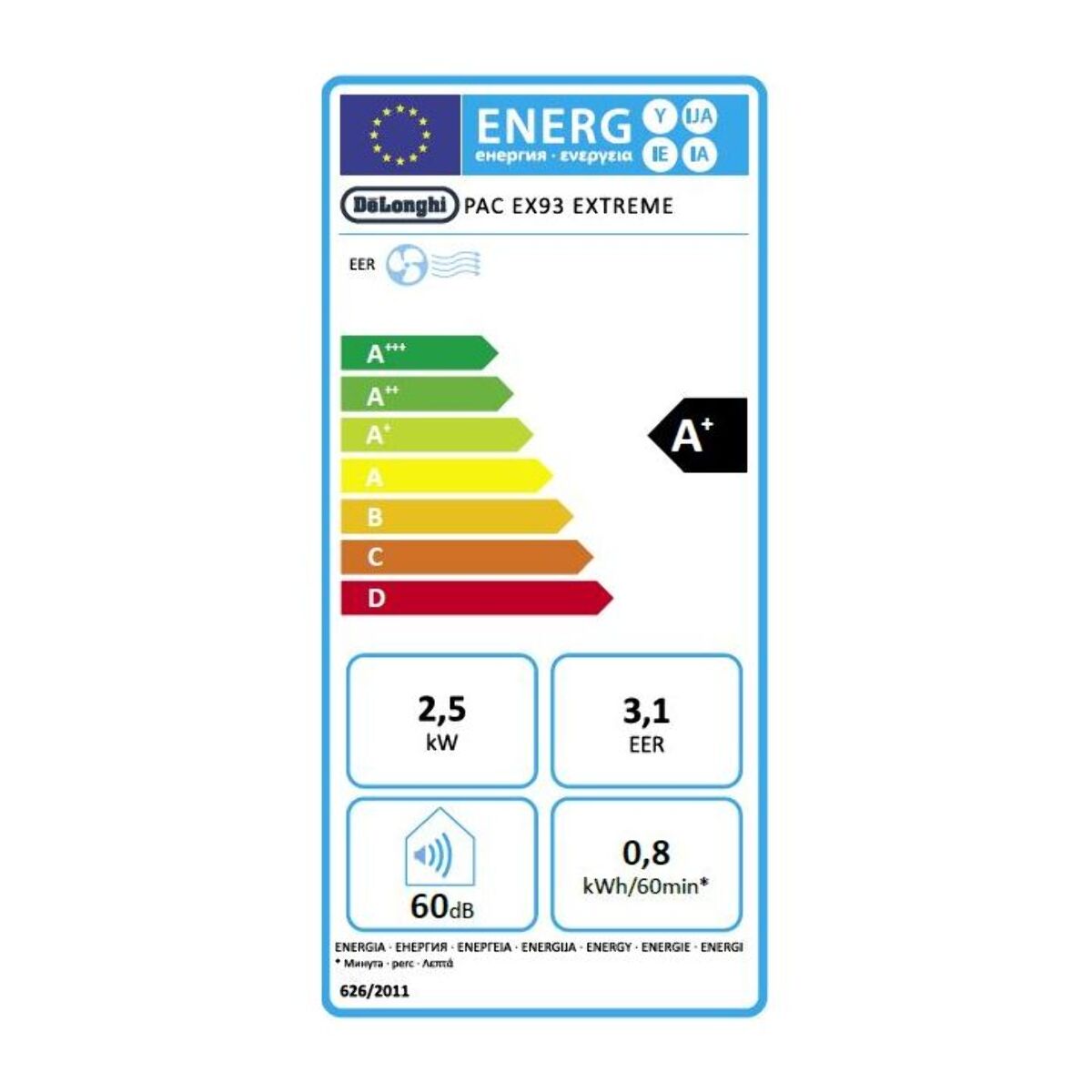 Climatiseur DELONGHI PAC EX93 EXTREME