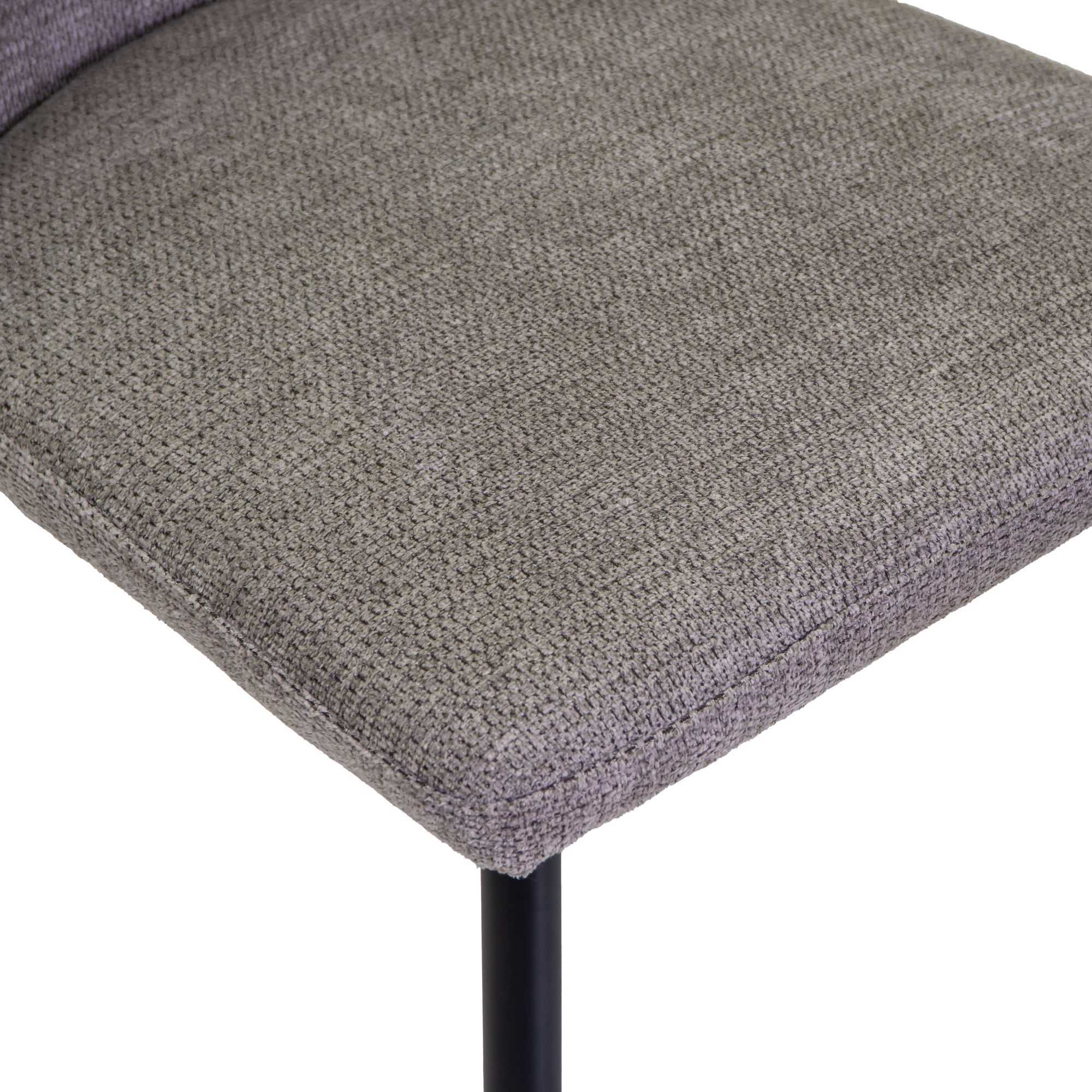 Sedia Mary Vacchetti in tessuto grigio con struttura nera cm44,5x57,5h82,5