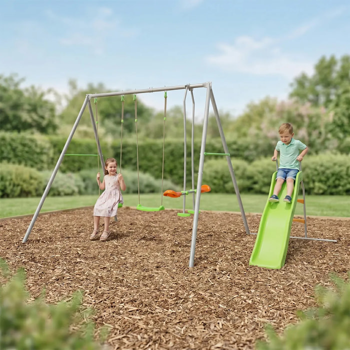 Portique métal 2,20 m Axion RAPHAEL - 5 Enfants