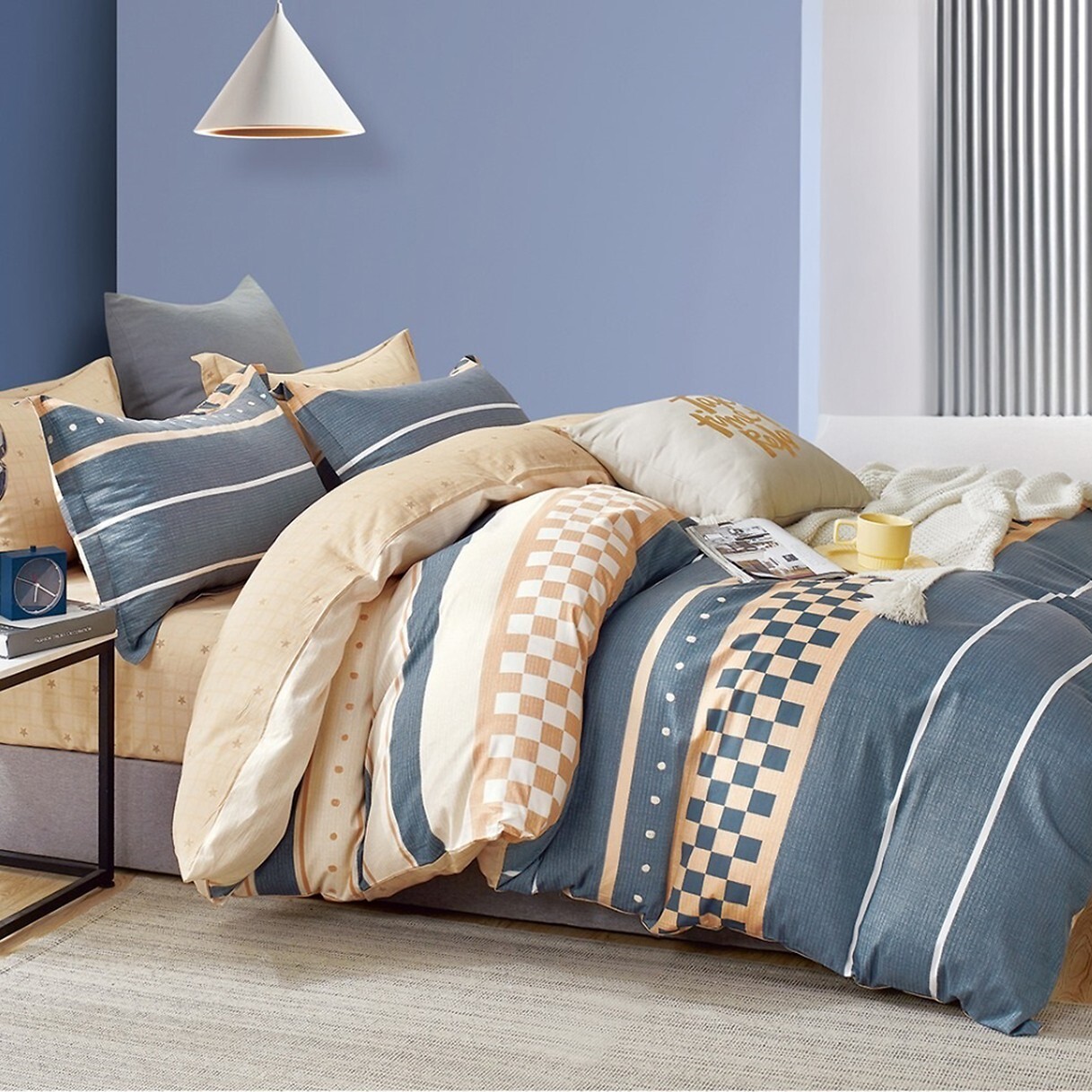 Parure housse de couette 100% percale de coton - Rayvan