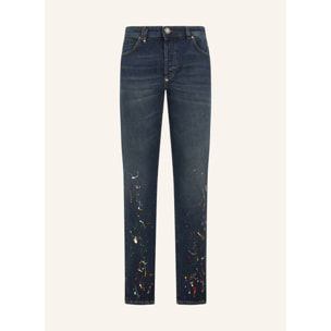 PHILIPP PLEIN Super Straight Cut Jeans Paint