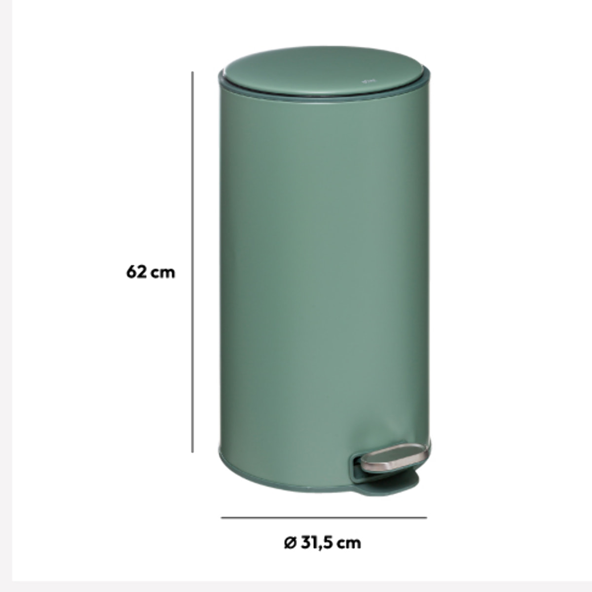 Poubelle métal 30l Vert Delta