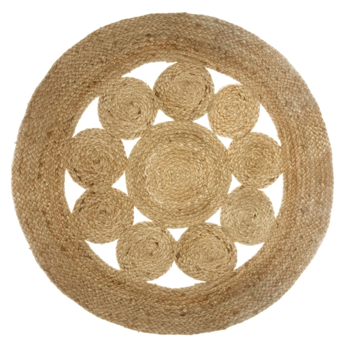 Tapis ajouré "Esra" en jute D80 cm