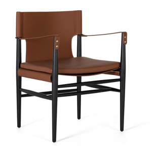 Sillón de Cuero Sintético 57 Cm Estilo Contemporáneo Elegante