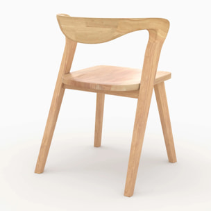 Chaise en bois d'hévéa clair - Vega