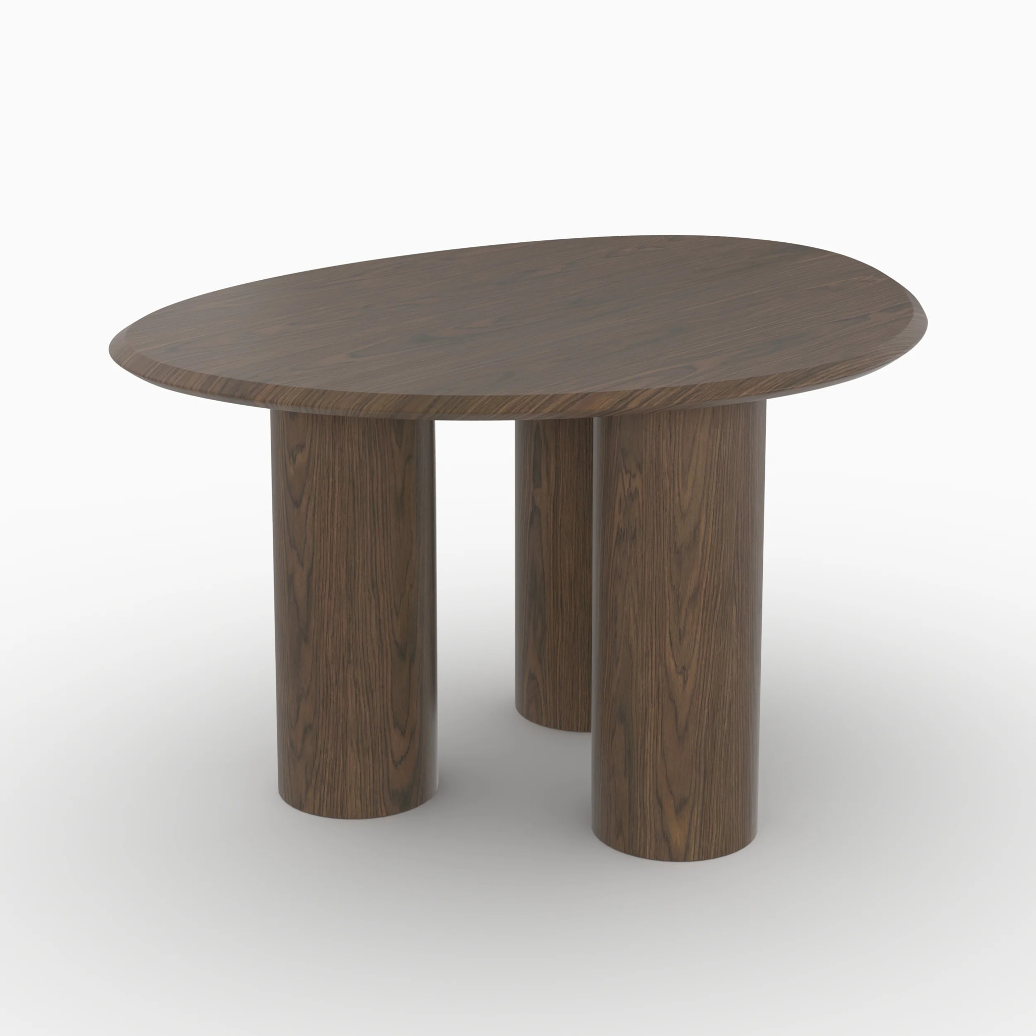 Table organique en placage noyer, 6 personnes - Aya