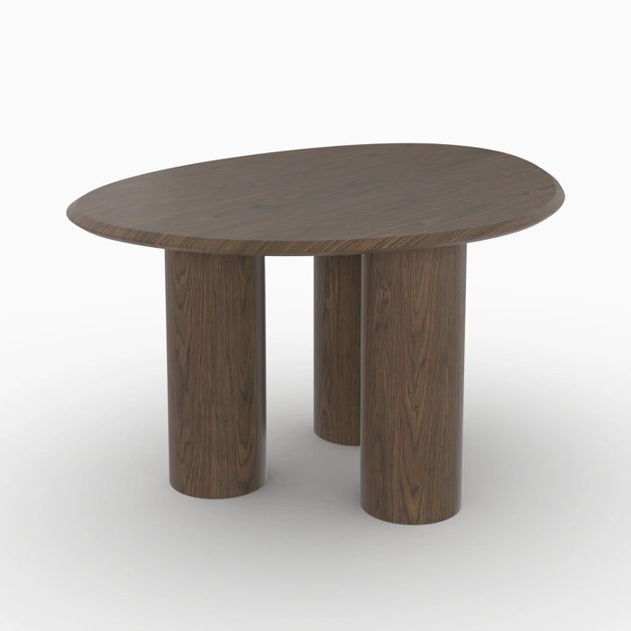 Table organique en placage noyer, 6 personnes - Aya