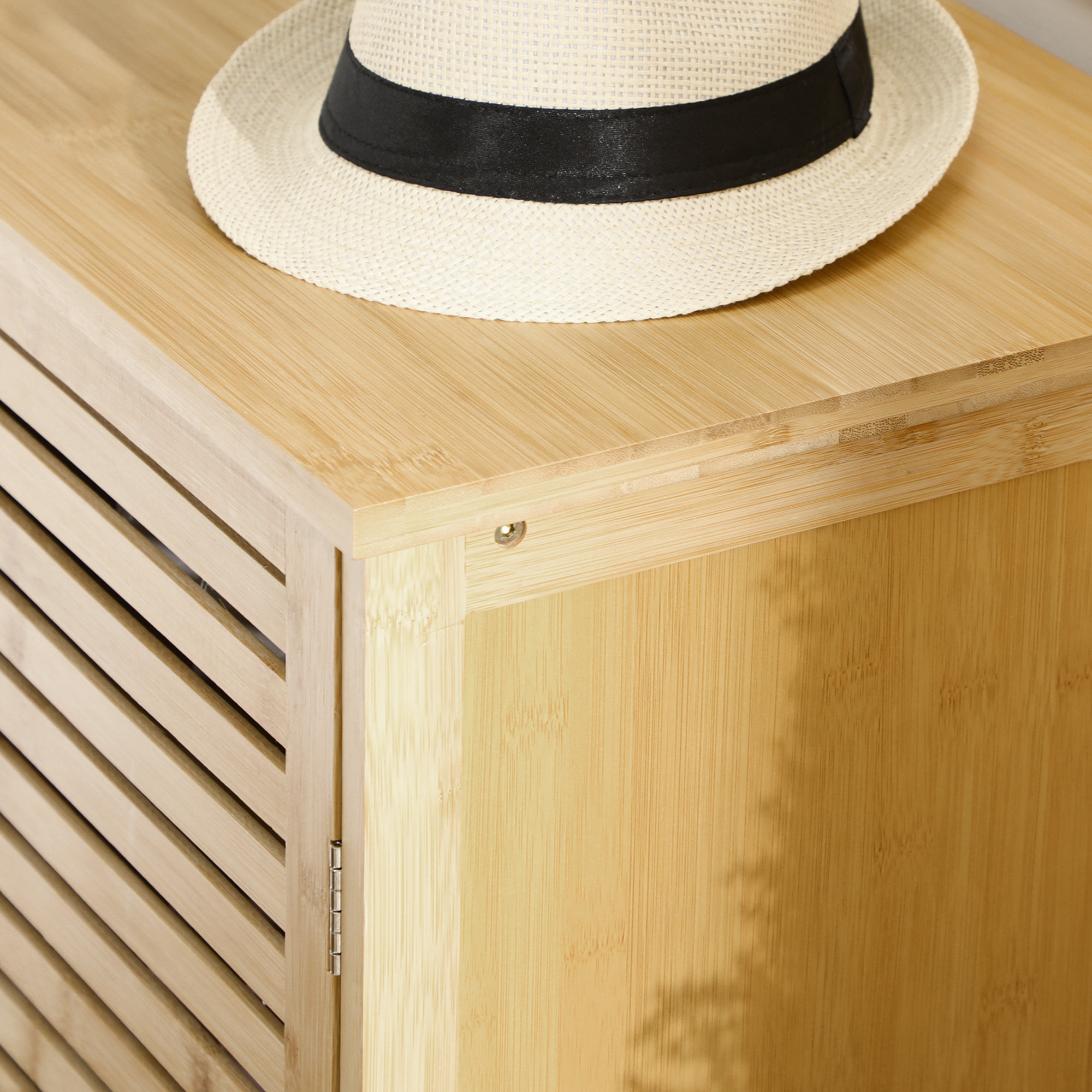 Mueble Zapatero de Recibidor Armario Zapatero con 3 Puertas de Persianas Estantes Ajustables para 16 Pares de Zapatos para Pasillo Entrada 100x35x80 cm Natural