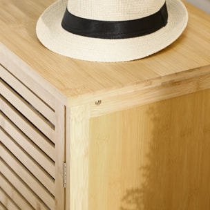 Mueble Zapatero de Recibidor Armario Zapatero con 3 Puertas de Persianas Estantes Ajustables para 16 Pares de Zapatos para Pasillo Entrada 100x35x80 cm Natural