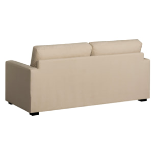 Canapé convertible 14 cm LYS 3 pl 185 cm tissu Tradition Beige - Fabriqué en France