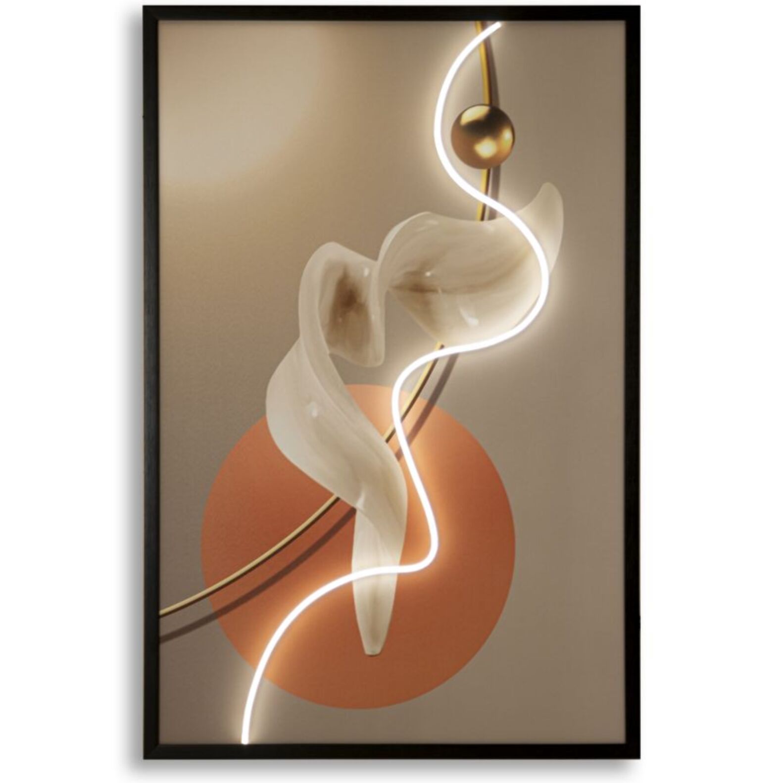 STAMPA C/LED SU TELA ABSTRACT -A- CM 80X4X120