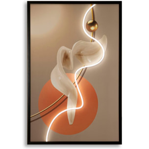 STAMPA C/LED SU TELA ABSTRACT -A- CM 80X4X120