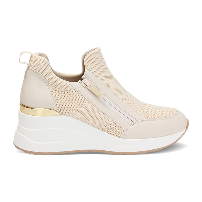 Slip on donna beige in tessuto