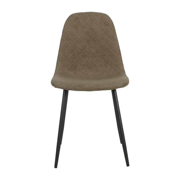 Set Da 4, Sedie New Lena Tessuto Fango/Gambe Nere