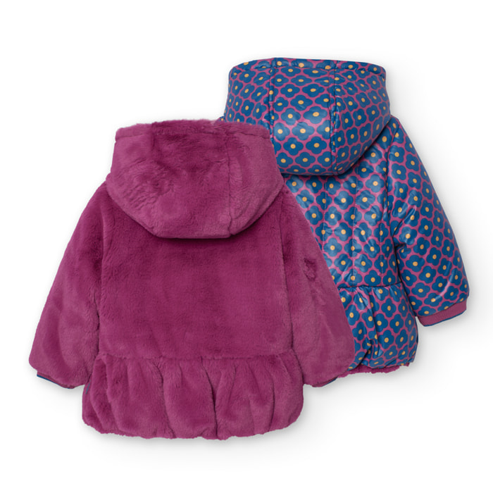 Parka reversible de bebé niña