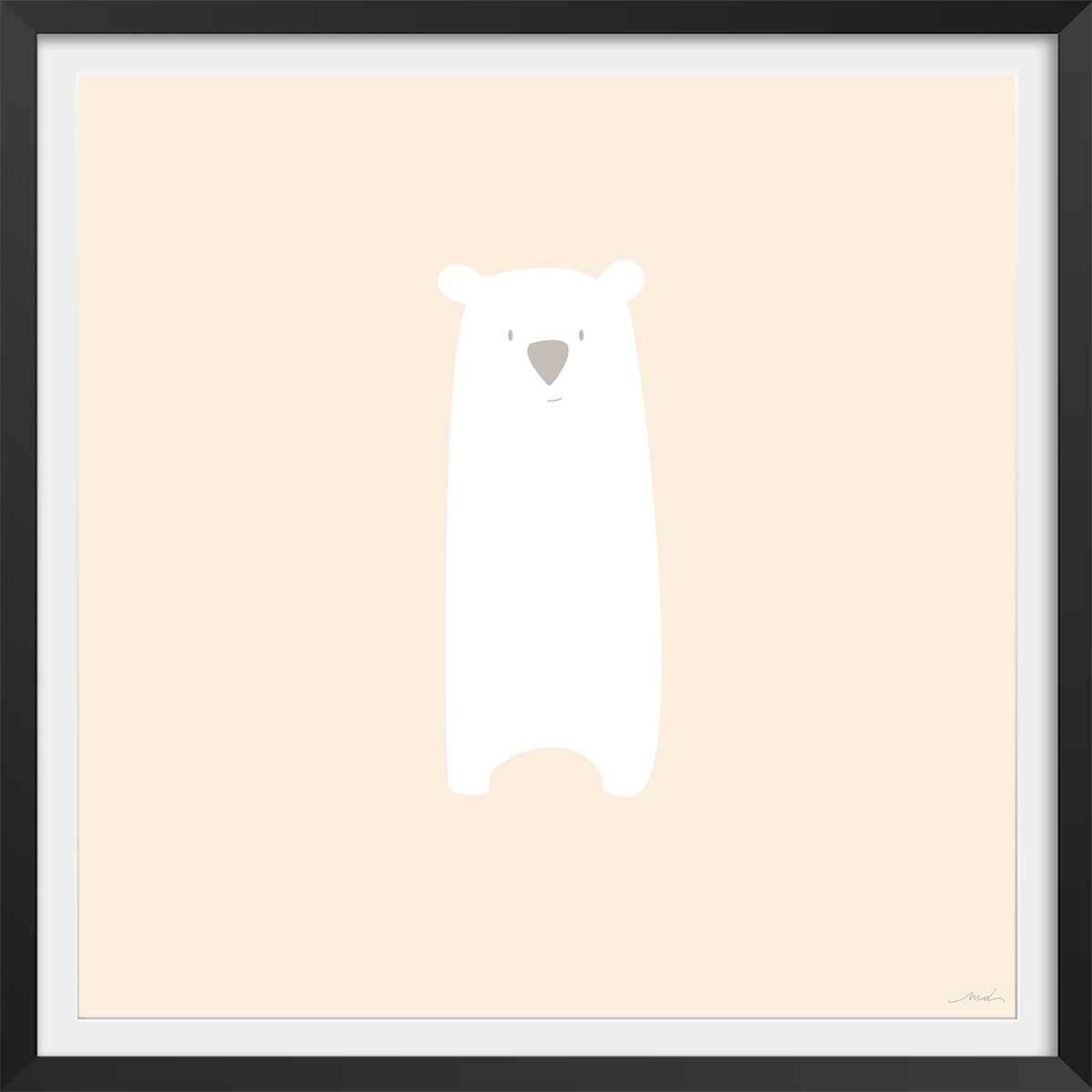 Affiche enfant grizzly mimi Affiche + cadre en bois - Noir