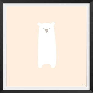 Affiche enfant grizzly mimi Affiche + cadre en bois - Noir