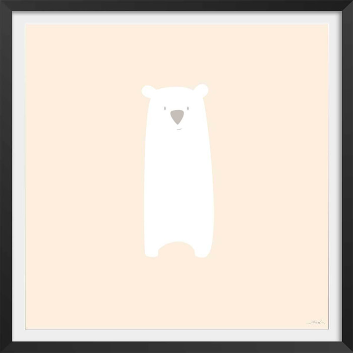 Affiche enfant grizzly mimi Affiche + cadre en bois - Noir