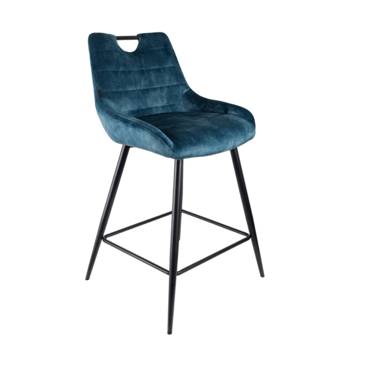 Chaise de bar en velours avec poignée et pieds en métal - ROSA 2