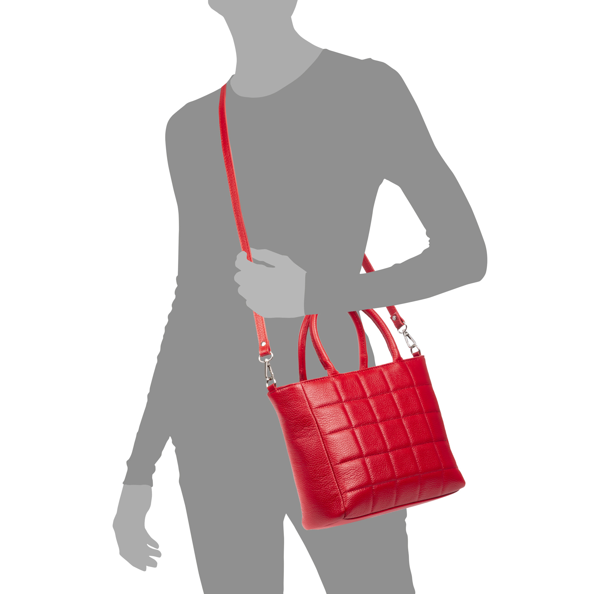 Albizzate borsa tote da donna. Pelle autentica finitura Dollaro trapuntata.