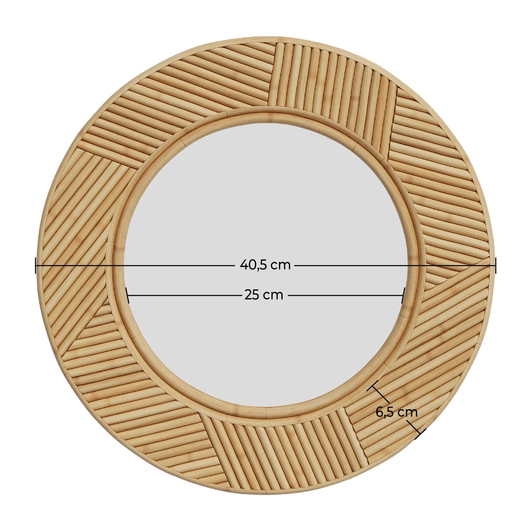 Miroir rond en rotin D40,5 cm - Lapta