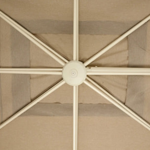 Parasol déporté rectangulaire inclinable Melhia 4x3m argile