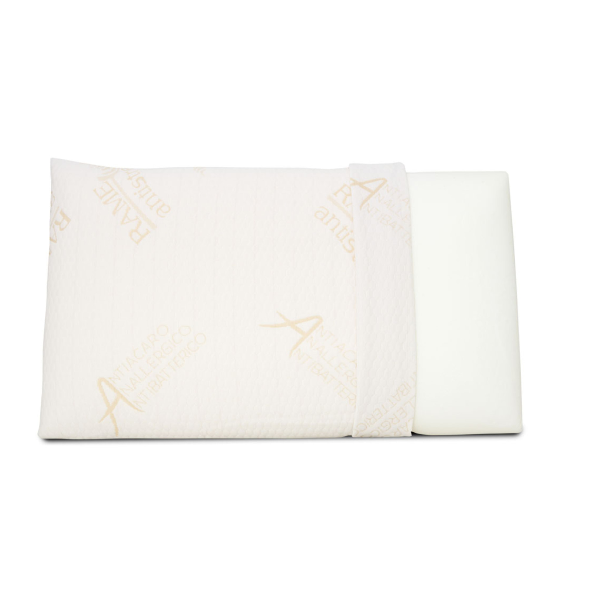 Guanciale Memory Foam Modello Saponetta con Federa Rame Cuscino Sfoderabile, Traspirante e Morbido