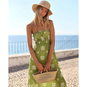 Vestido largo con escote palabra de honor