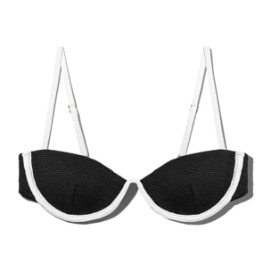 Top Bikini Semicírculo Wake Top Negro D.Franklin