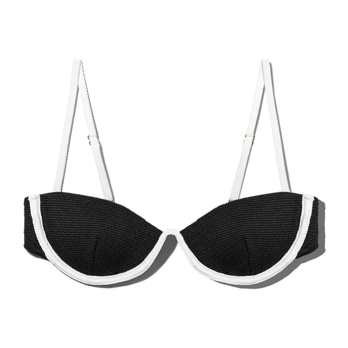 Top Bikini Semicírculo Wake Top Negro D.Franklin