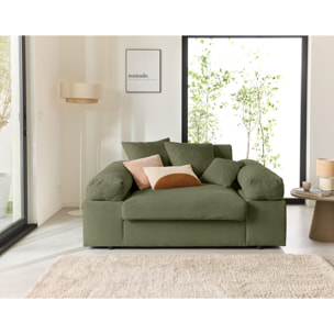 Aspen - Fauteuil XL - assise profonde - velours côtelé - Vert
