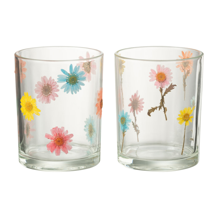 J-Line Photophore  Posy Large Verre Mix Assortiment De 2