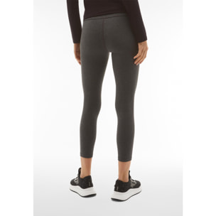 Leggings SuperFit 7/8 vita alta in jersey nero mélange