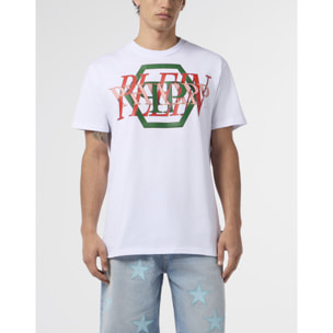 PHILIPP PLEIN Round Neck T-Shirt Logo Hexagon