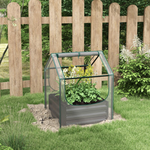 Mini carré potager serre 2 en 1 - 70 x 70 x 90 cm - anthracite transparent