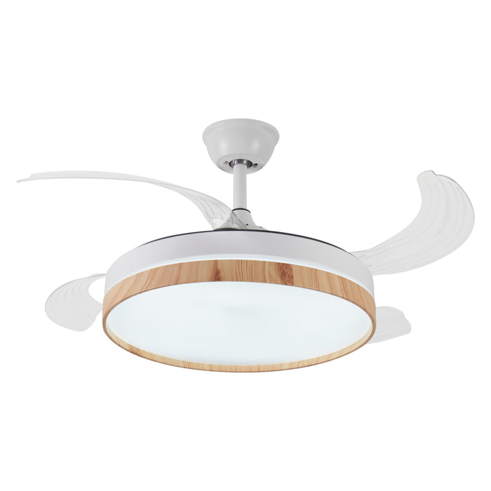 Ventilateur de plafond rétractable avec lumière LED et minuterie