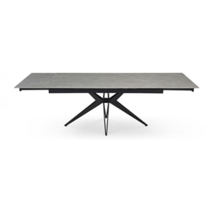 Table extensible en céramique marbre grey L160/240cm - 9 piètements - UNIK