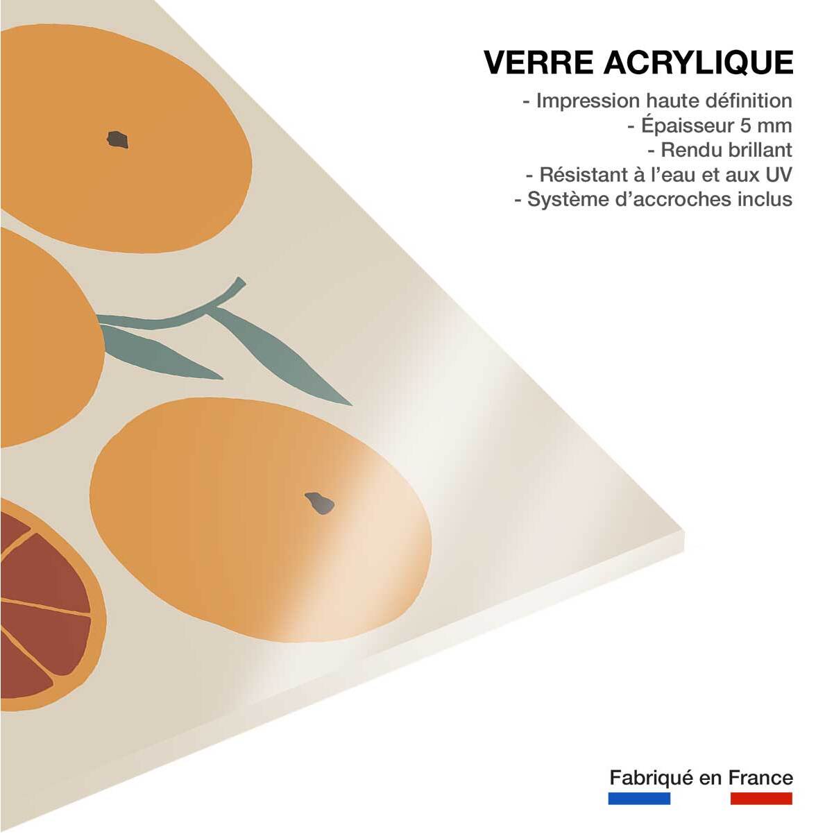 Tableau orange fraiche Tableau plexiglas