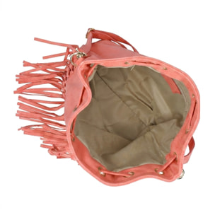 Borsa a secchiello da donna Made in Italy - Modello Umbria Plus - Pelle scamosciata - 25.0 x 22.0 x 13.0 cm