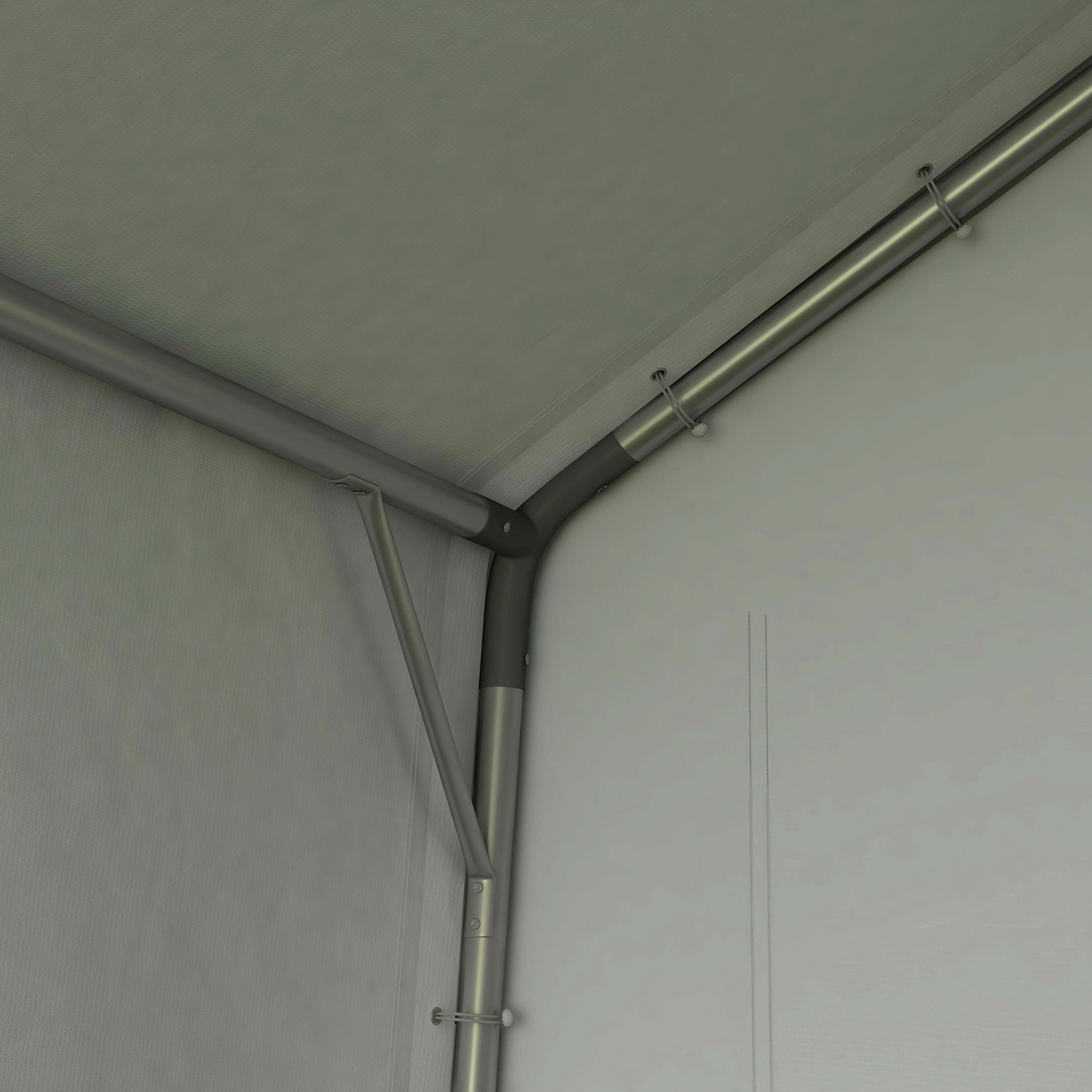 Abri de jardin - abri vélo - tente de stockage dim. 2 x 3,6 m - acier galvanisé PE imperméable anti-UV beige