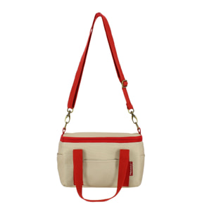 Sac en tissu isotherme beige et rouge 5L COLORAMA