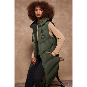 Gilet verde con cappuccio avvolgente e particolari Polo Club