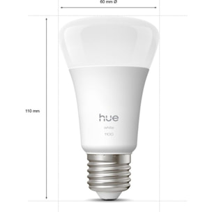 Ampoule LED connectée PHILIPS HUE White E27 75W x2