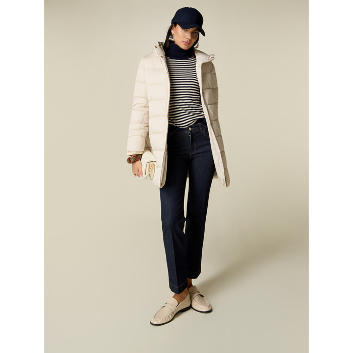 Oltre - Jeans Lauren regular cropped in denim rinse - Blu