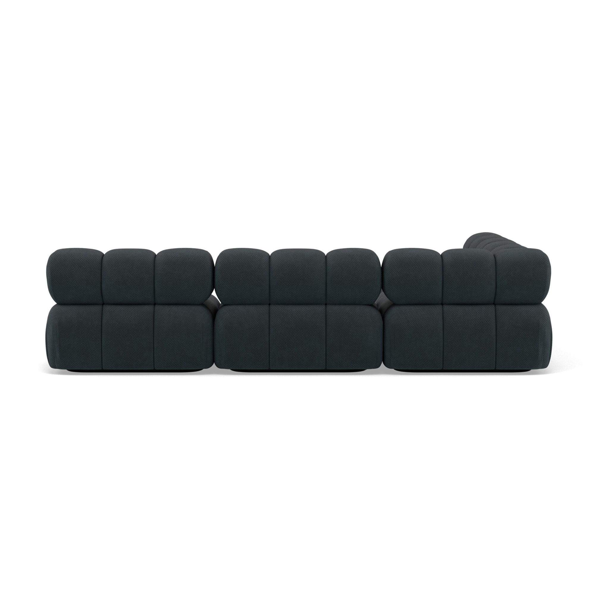 Ruby - canapé modulable d'angle gauche 5 places en velours texturé - Noir