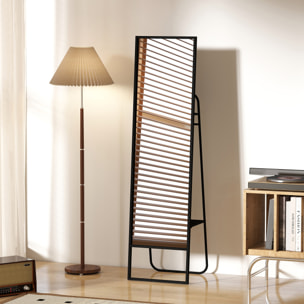 Miroir sur pied avec rangements grande taille dim. 148,5 x 40 cm métal noir