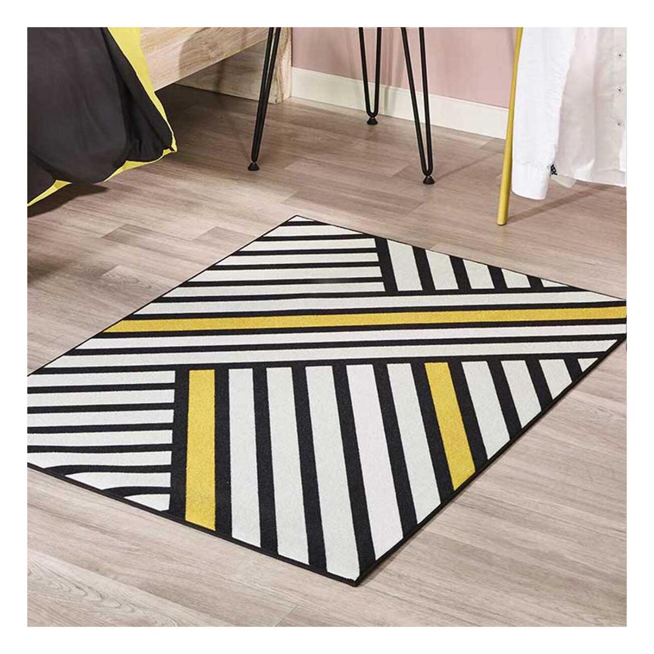 Tapis salon et chambre tissé en nylon motif géométrique SEVI